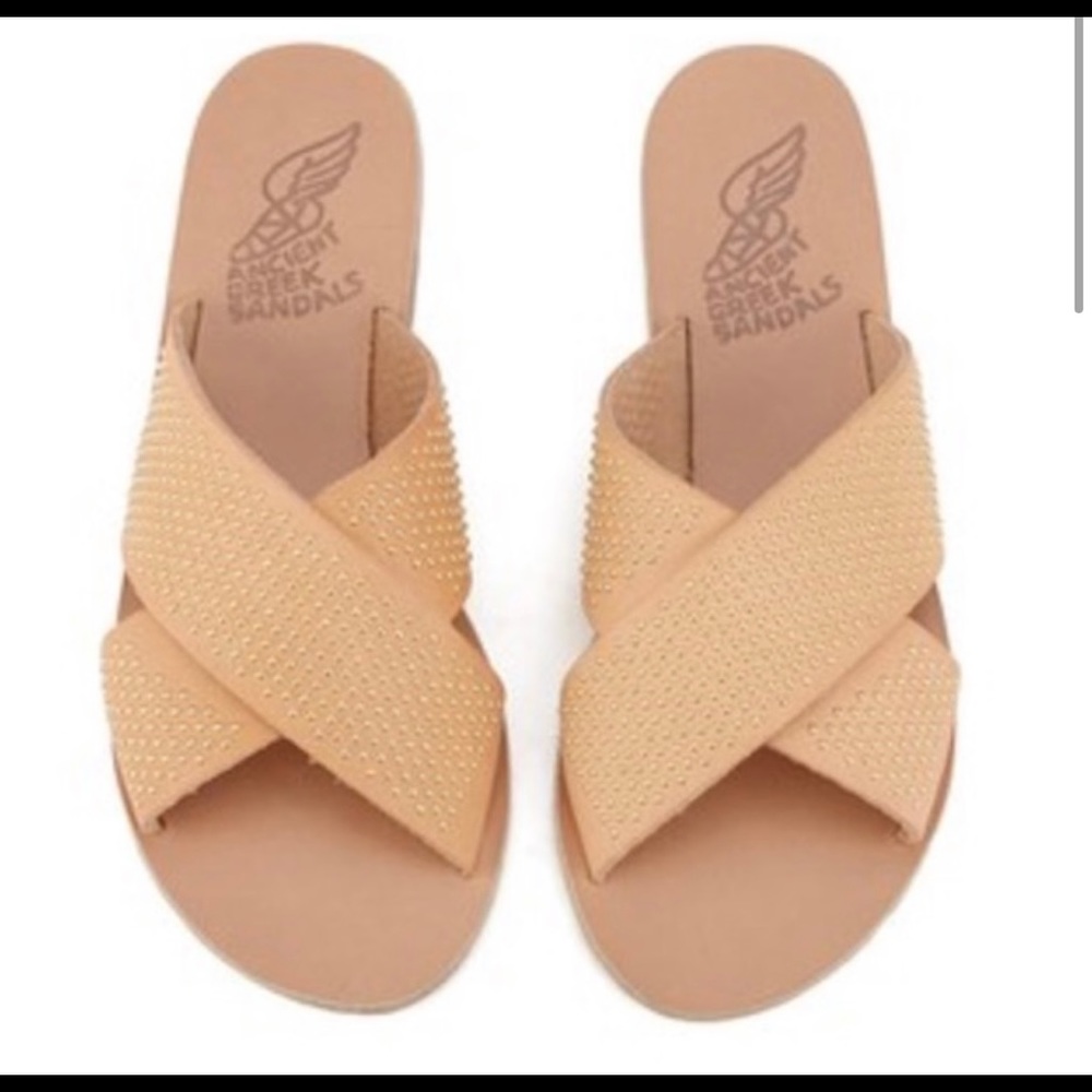 Ancient Greek Sandals | Thais nude gold stud